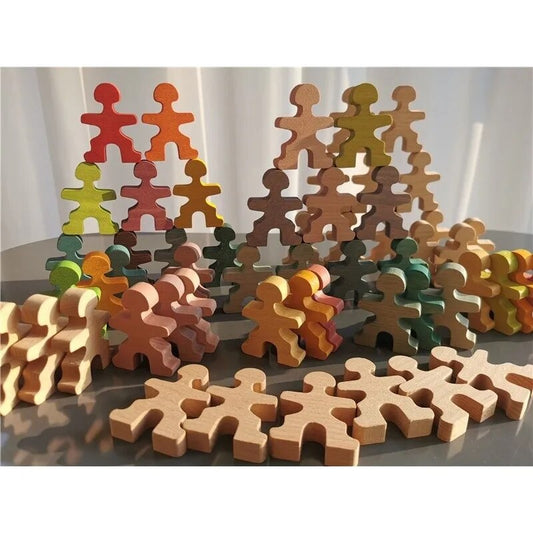Colorful Wooden Balancing Figures Set